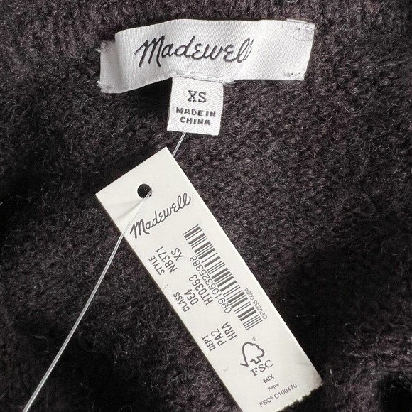 Madewell WILMINGTON Brown Heather Raisin Wool Alpaca Knit Hoodie Sweater NWT - Picture 13 of 16